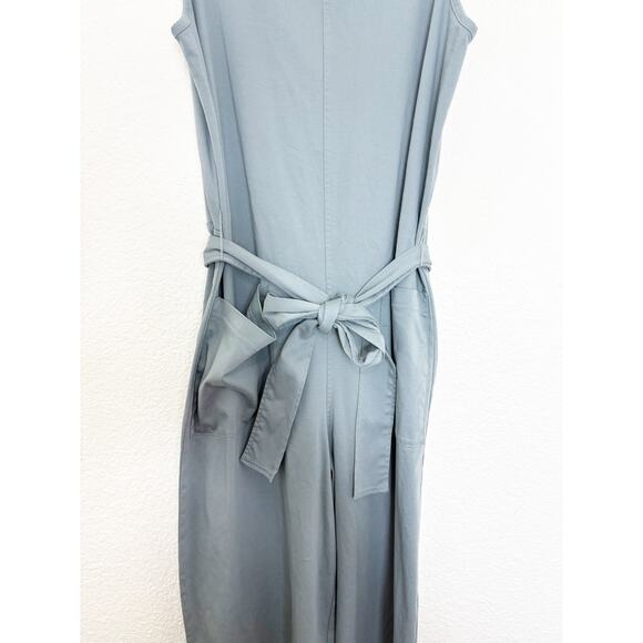 Everlane The Luxe Cotton Tank Jumpsuit w/ Pockets Small Blue Lagenlook #T1012 - Picture 9 of 13